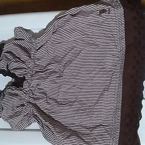 Polo brown and white striped baby doll tee